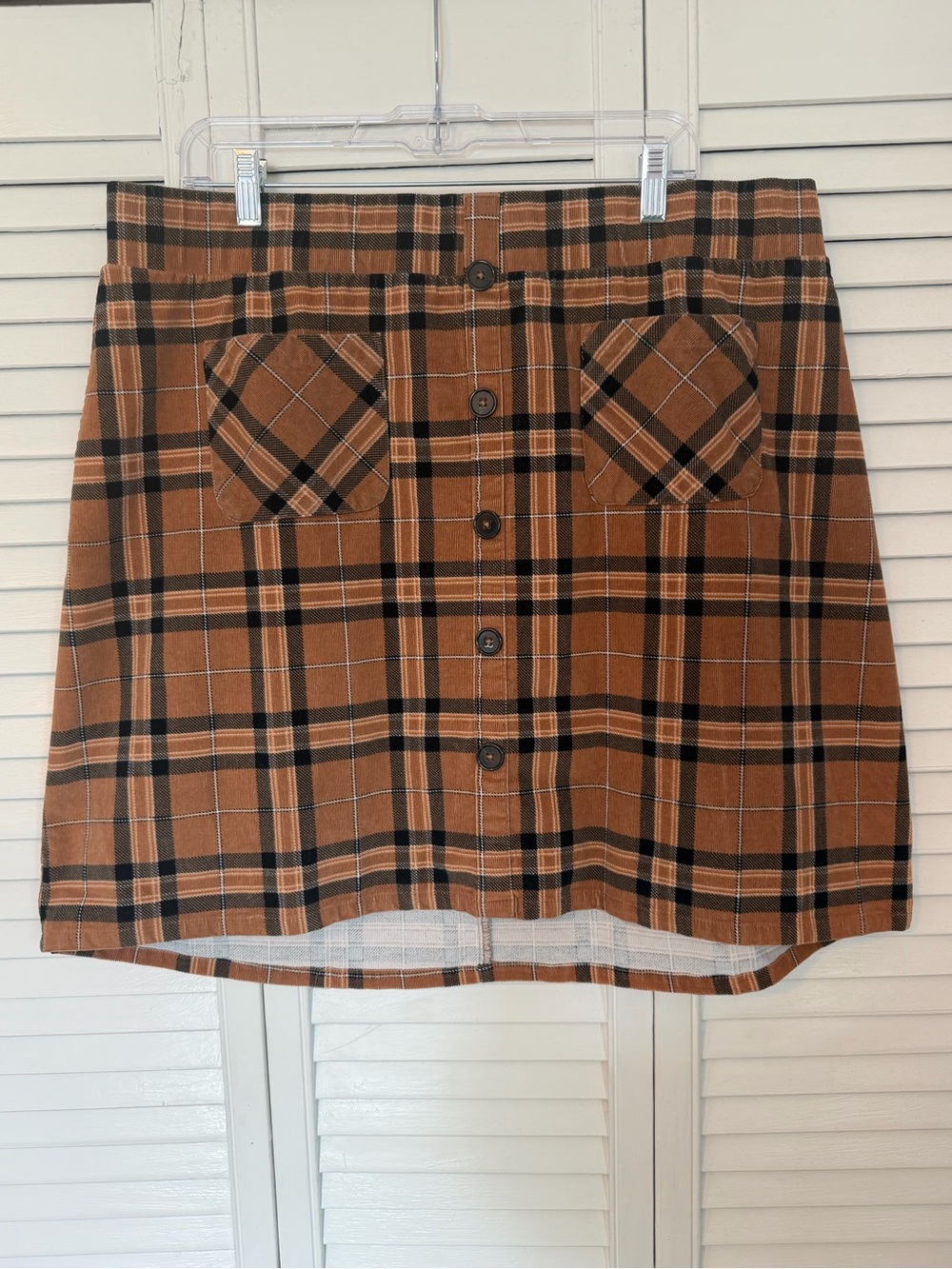 Torrid Mini Corduroy Button-Front Skirt | Size 2 | Plaid
